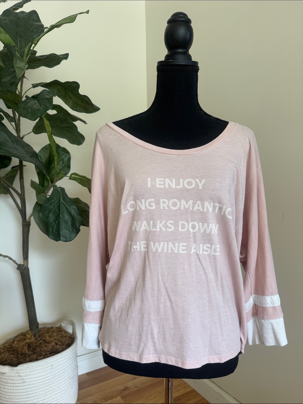 Express Light Pink Graphic oversized Long-Sleeve Tee